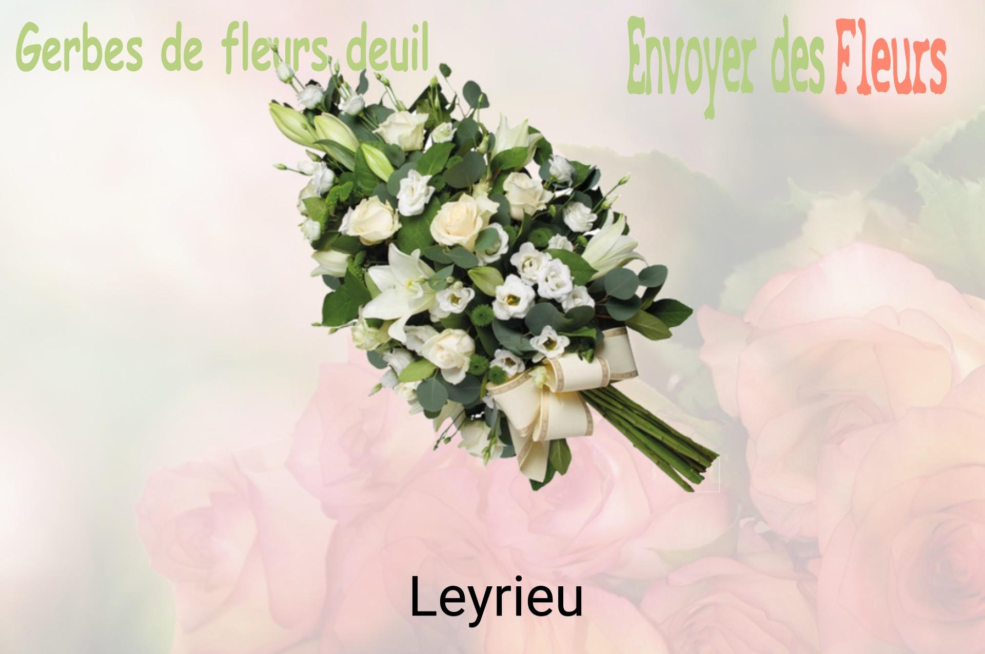 Gerbe de fleurs de deuil livrée à Leyrieu